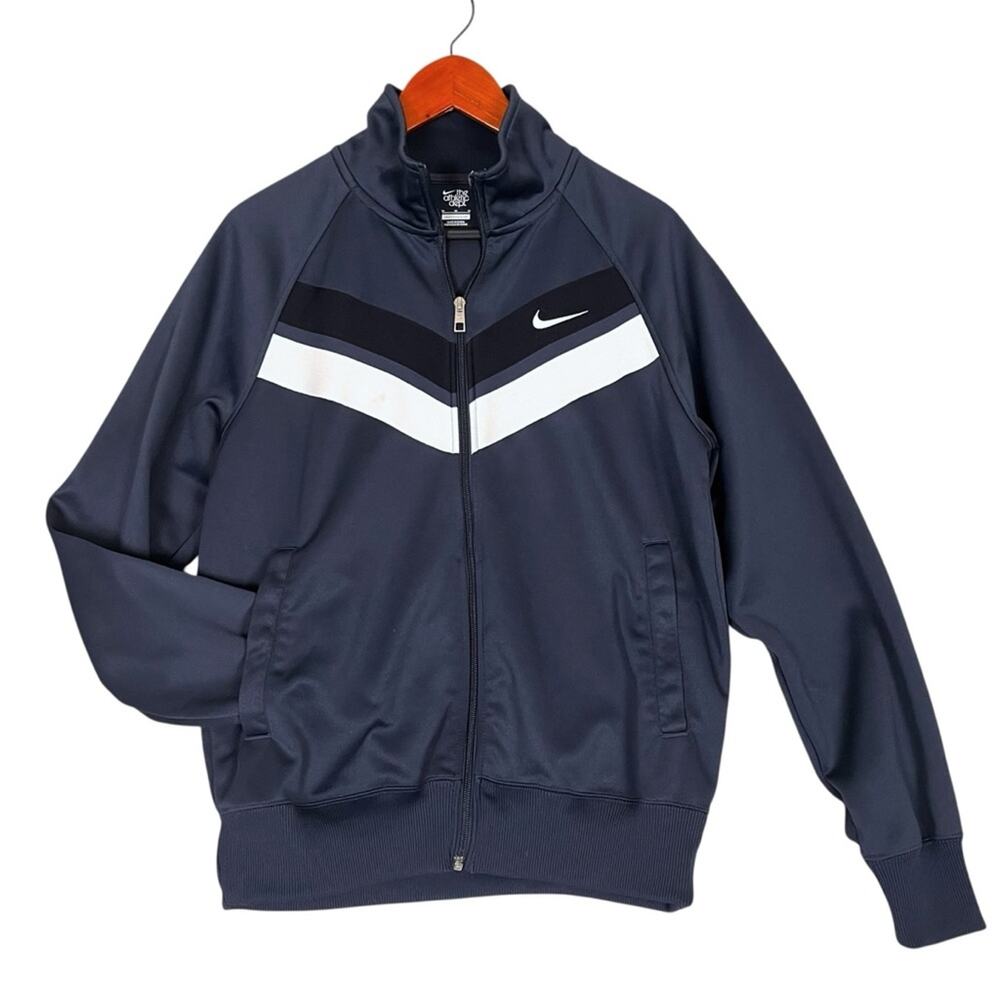 Nike Retro Y2K Track Jacket Mens Medium Blue White Full Zip Athletic Sporty